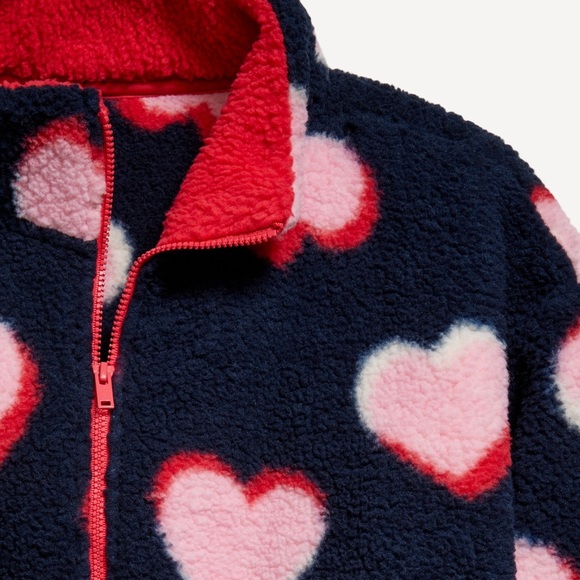 Heart Pattern Fleece Jacket - Picture 3 of 3